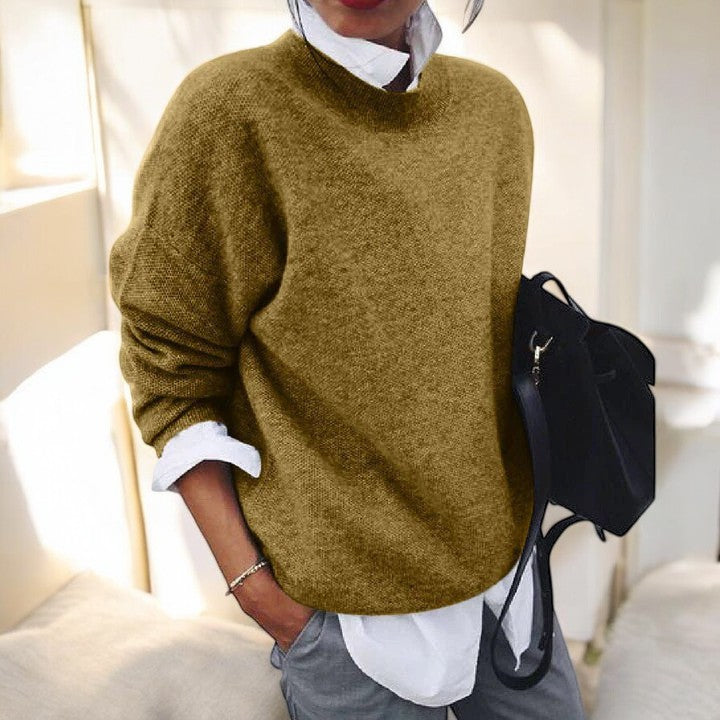Women's Relaxed Knit Sweater | Soft Lightweight Pullover to Layer Under a Coat on Cold Days | Size S-5XL, 5 Colors