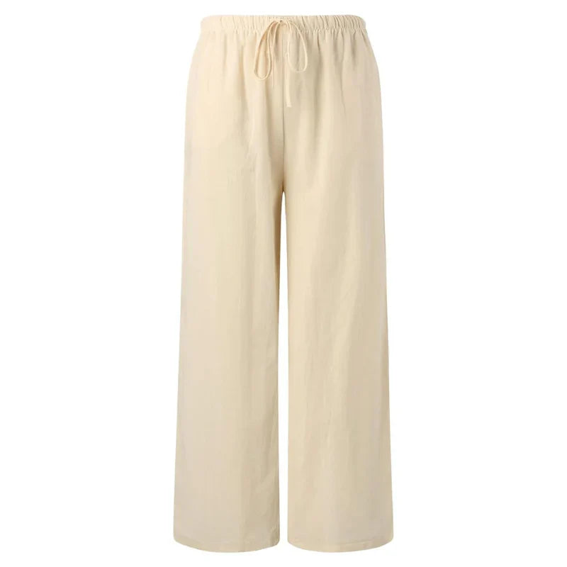 Karen | Women's Wide Leg Trouser with Drawstring Waist and Side Pockets