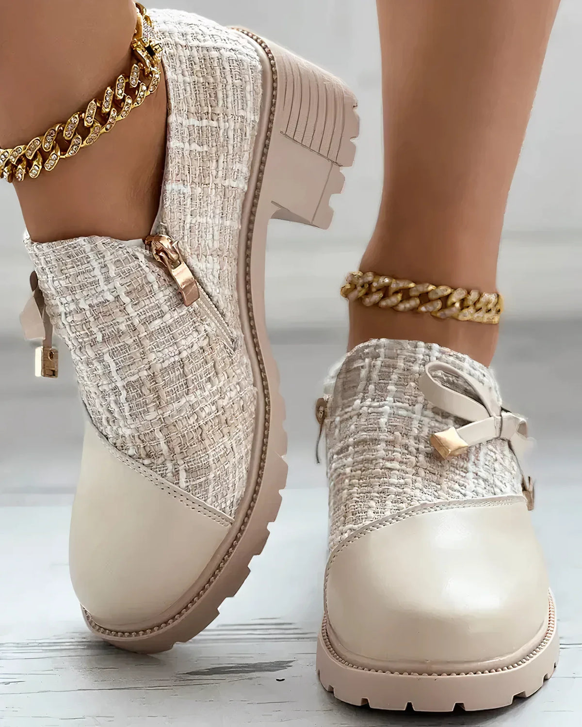 Kate | Women's Block Heel Mary Jane Shoes with Side Zip