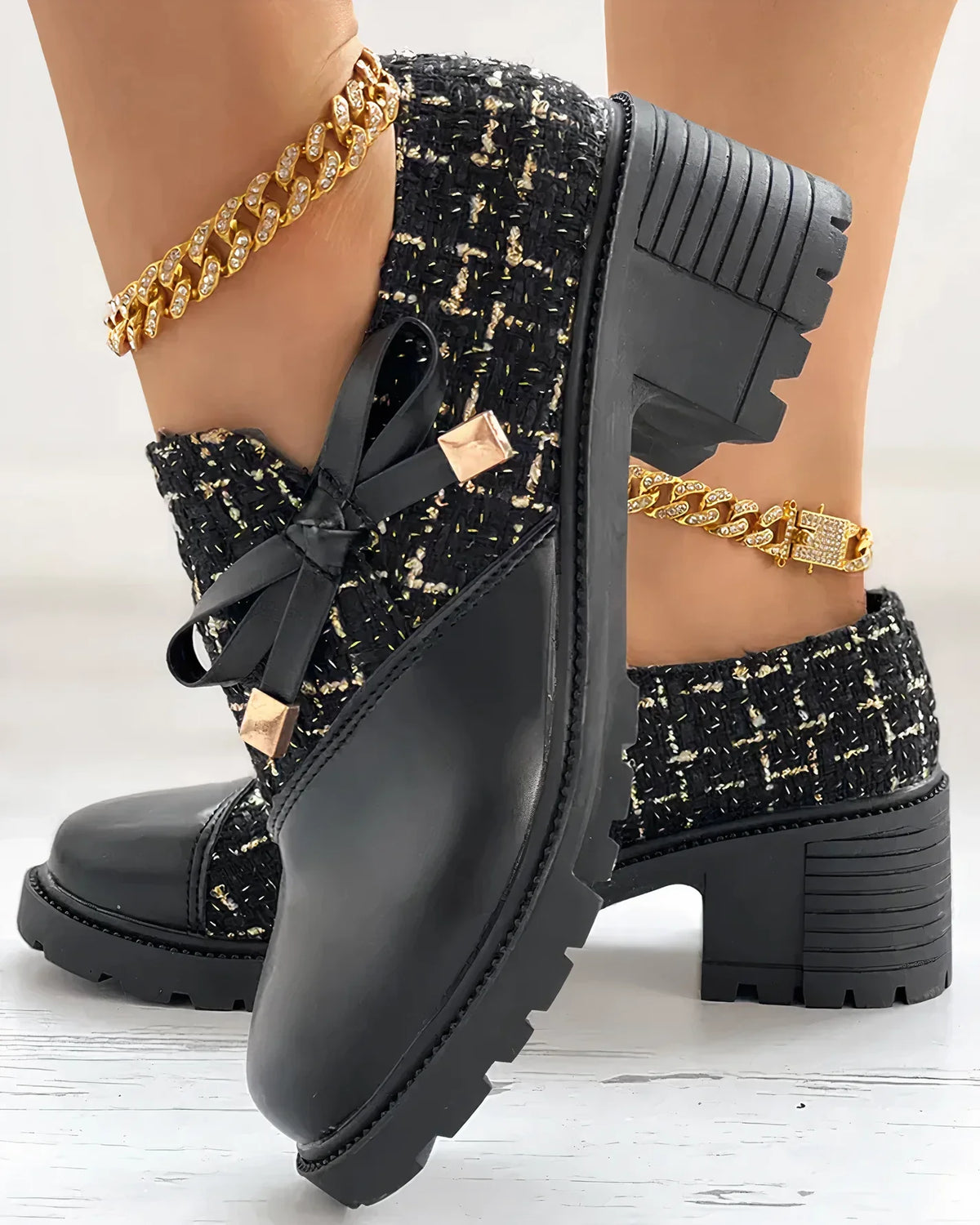 Kate | Women's Block Heel Mary Jane Shoes with Side Zip