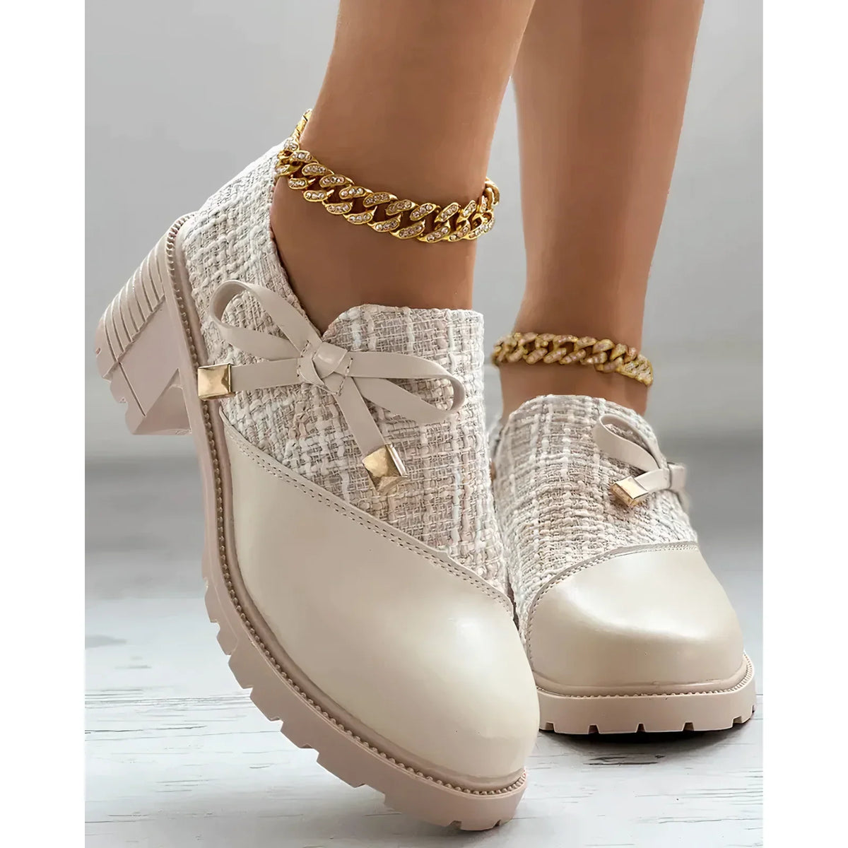 Kate | Women's Block Heel Mary Jane Shoes with Side Zip