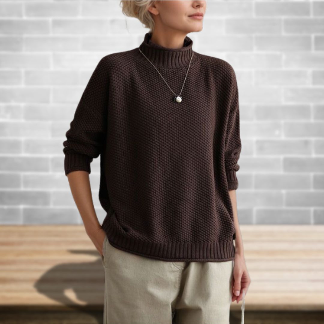Keilani | Textured Wool Sweater with Crew Neck for Women