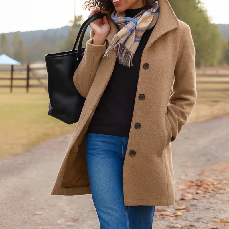 Women's Coat with Button Front