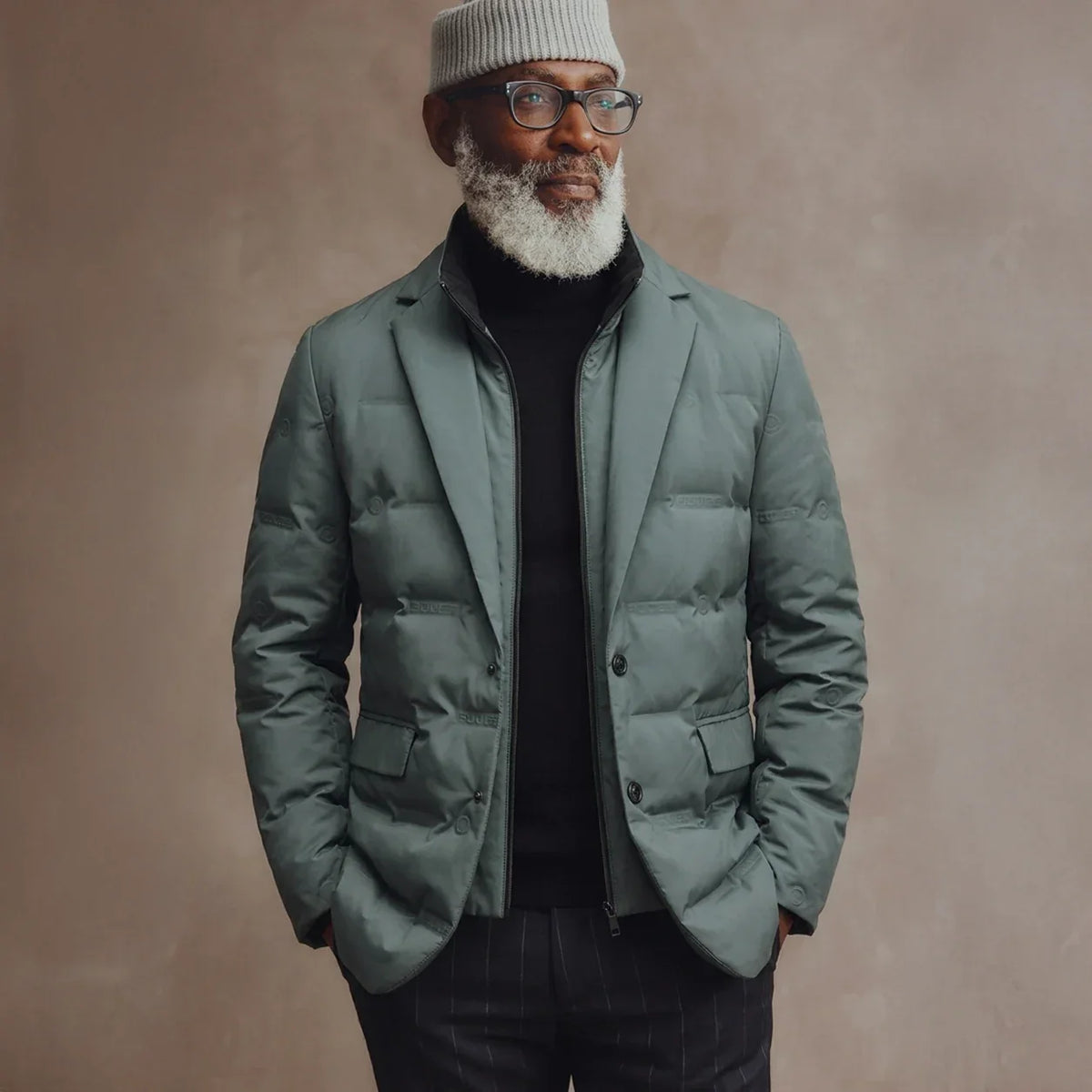 Kieran - Men's Duck Down Puffer Blazer with Button Front