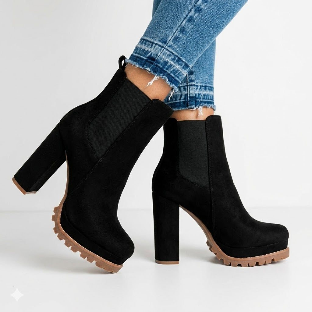 Kim | Platform Block Heel Ankle Boots for Women