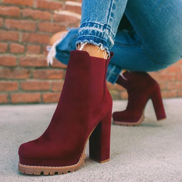 Kim | Platform Block Heel Ankle Boots for Women
