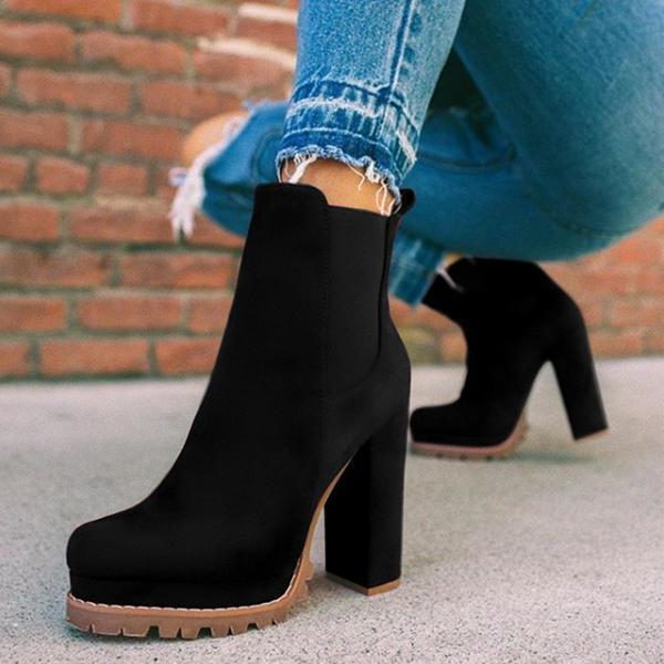 Kim | Platform Block Heel Ankle Boots for Women