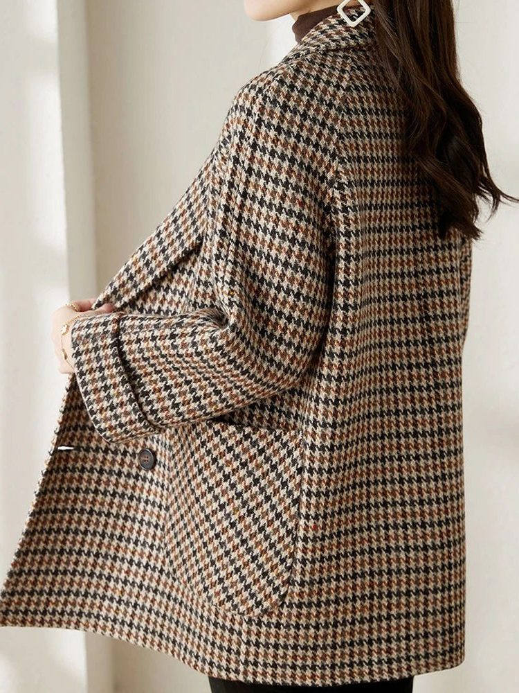 Kimberly | Houndstooth Oversized Double-Breasted Blazer for Women