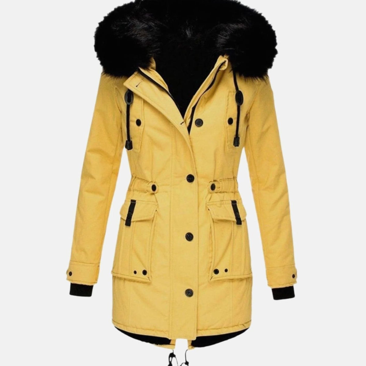 Kimberly | Women's Faux Fur Hood Fitted Parka Winter Coat