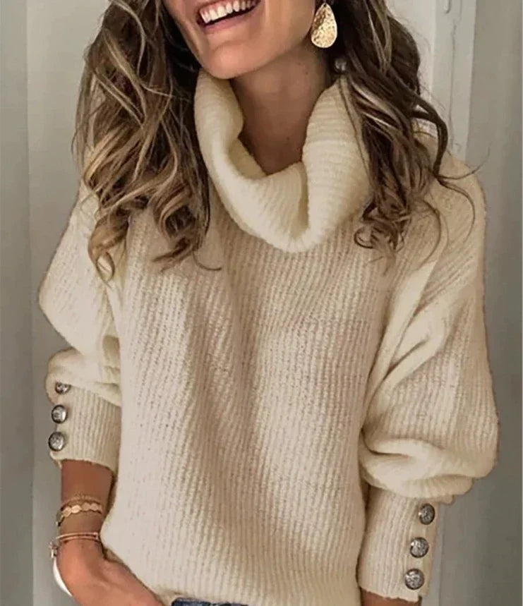 Women's Turtleneck Pullover Sweater – Lightweight High Neck Sweater