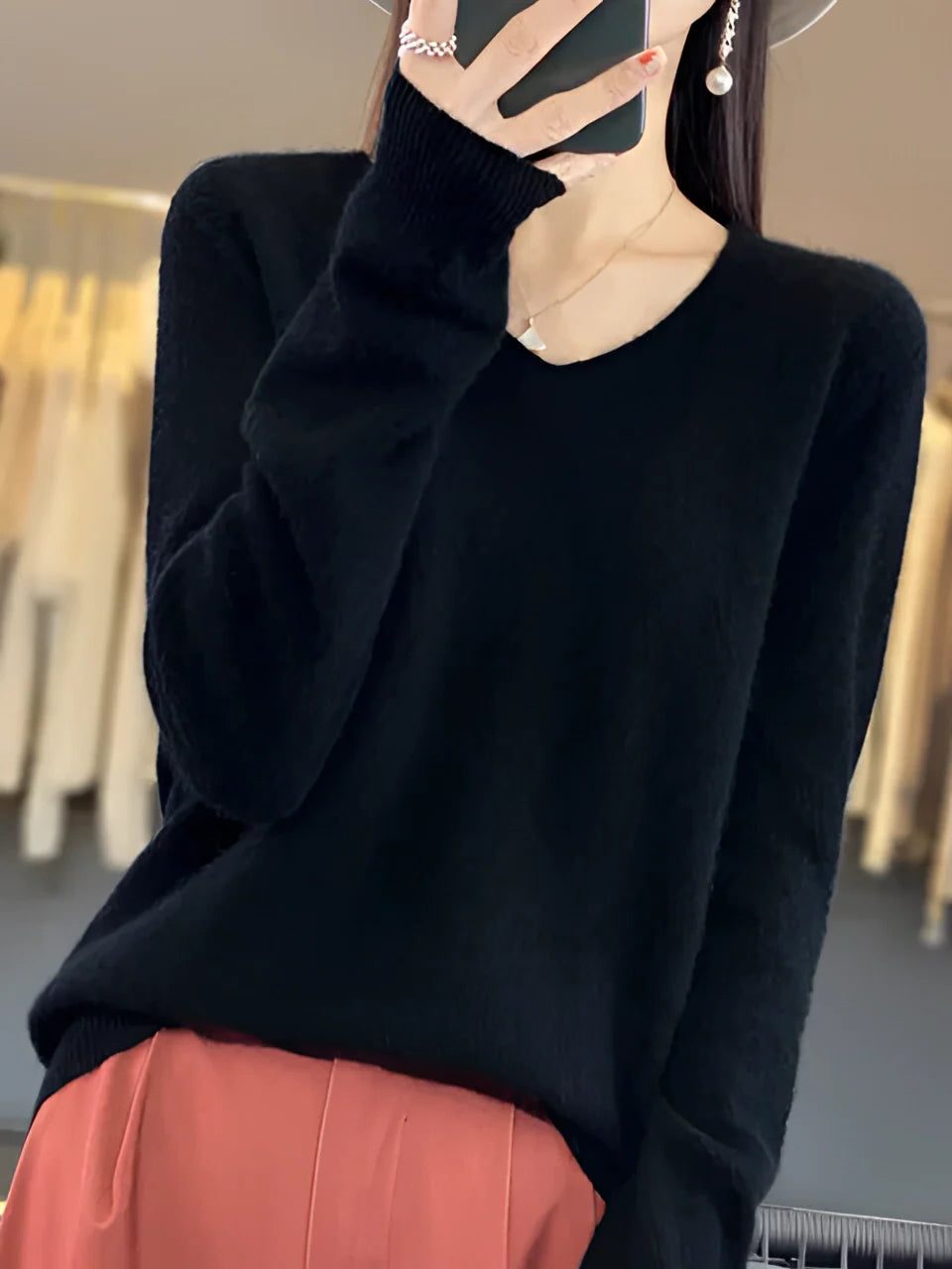 Kyra | Cashmere Sweater with V-Neck for Women