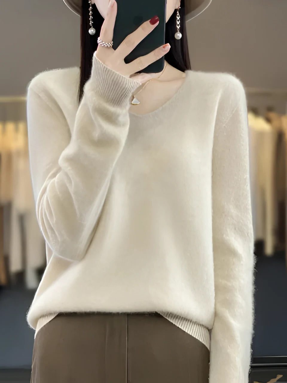Kyra | Cashmere Sweater with V-Neck for Women