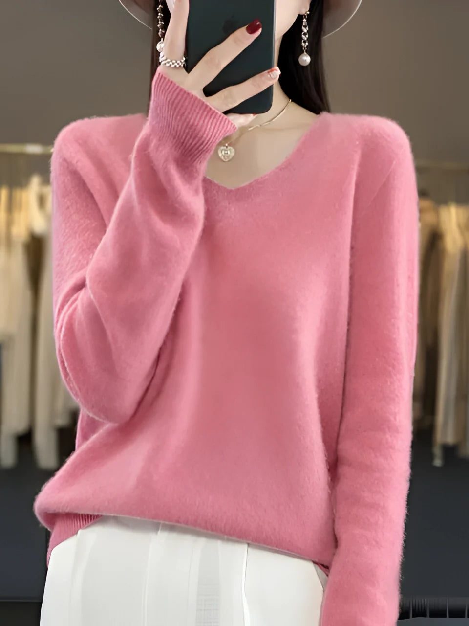 Kyra | Cashmere Sweater with V-Neck for Women