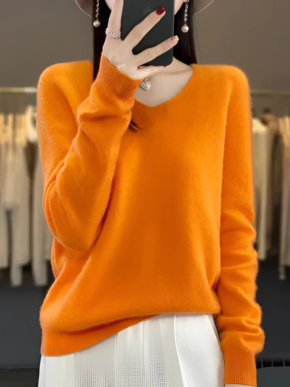 Kyra | Cashmere Sweater with V-Neck for Women