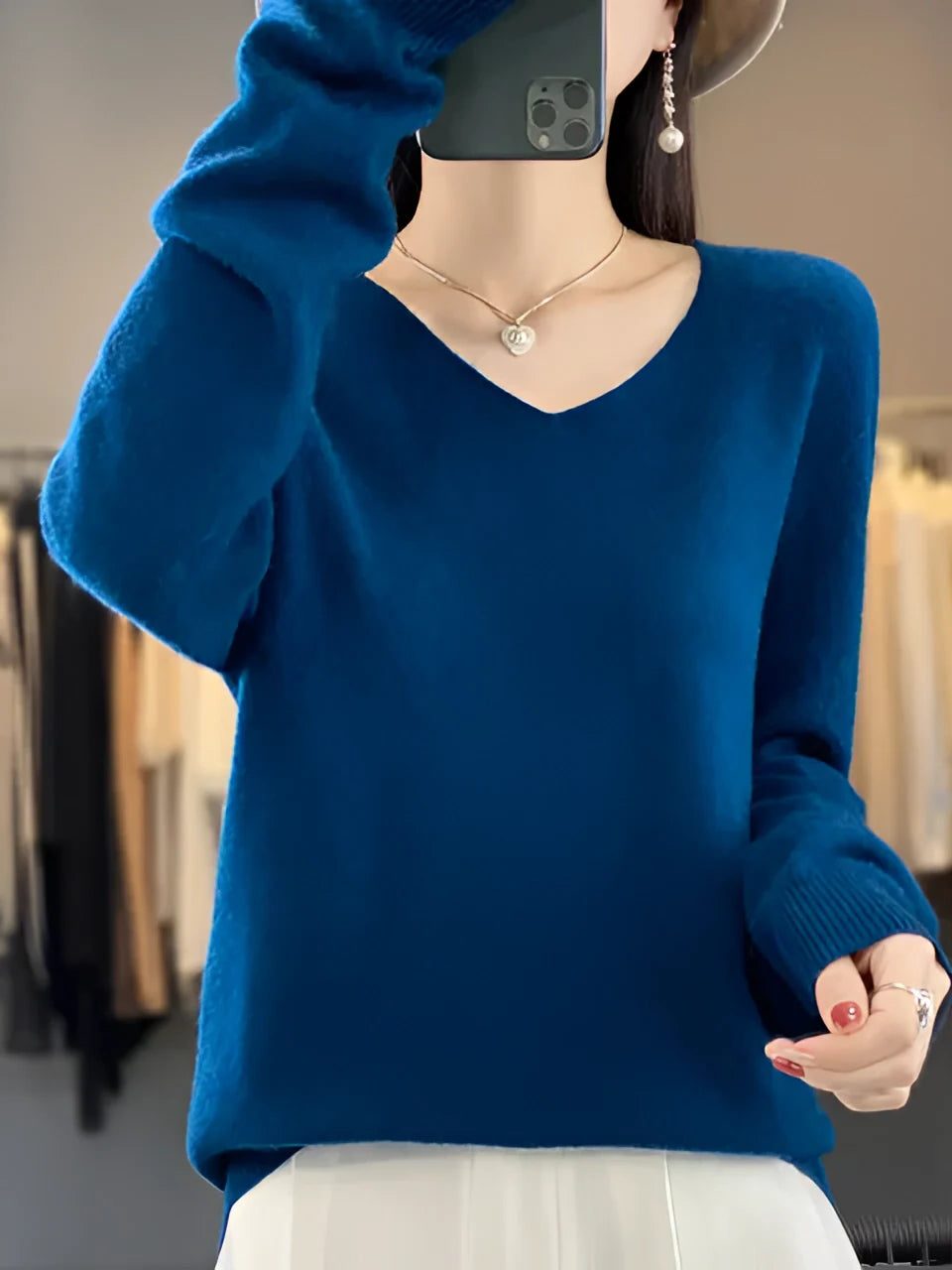 Kyra | Cashmere Sweater with V-Neck for Women