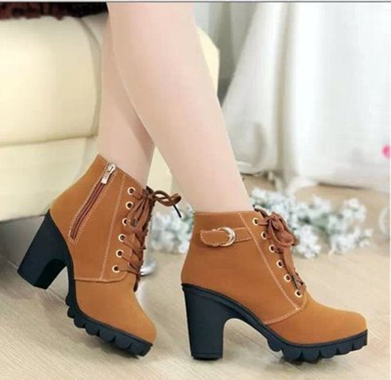 Everleigh | Lace-Up Block Heel Ankle Boots for Women