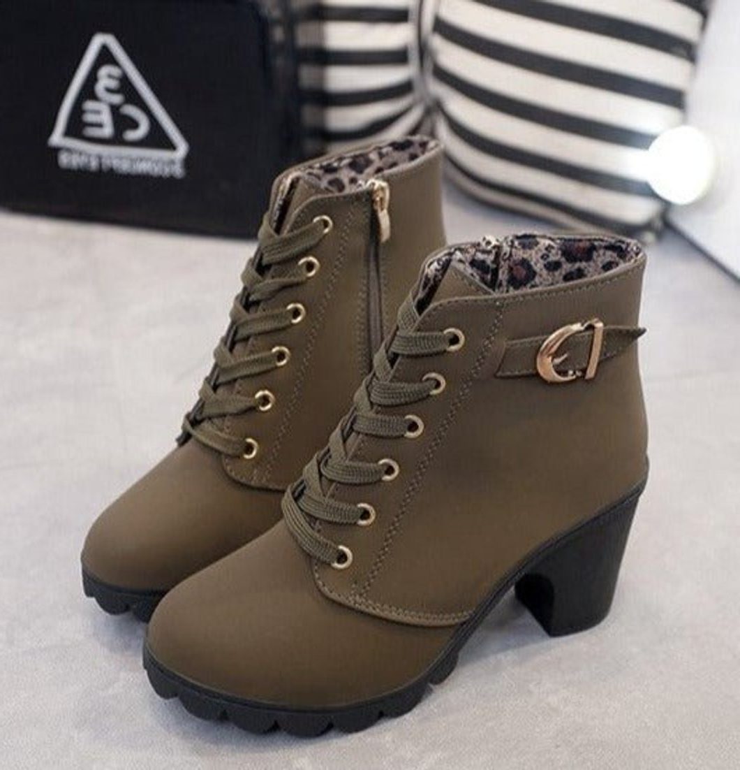 Everleigh | Lace-Up Block Heel Ankle Boots for Women