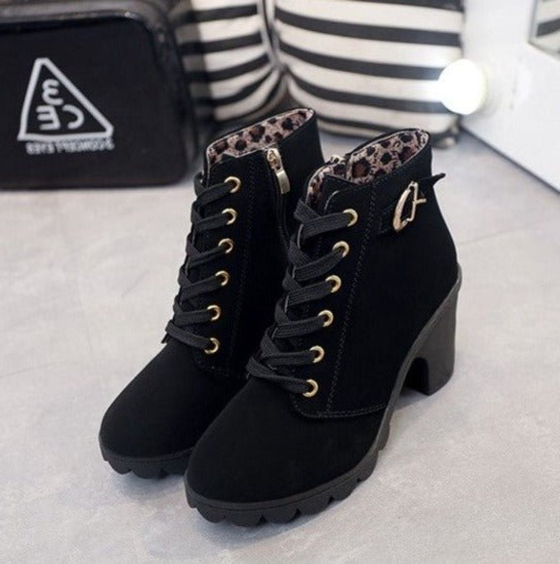 Everleigh | Lace-Up Block Heel Ankle Boots for Women