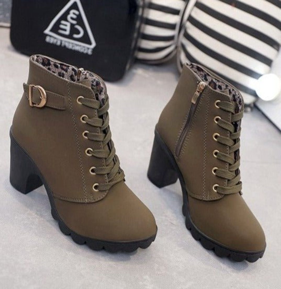 Everleigh | Lace-Up Block Heel Ankle Boots for Women