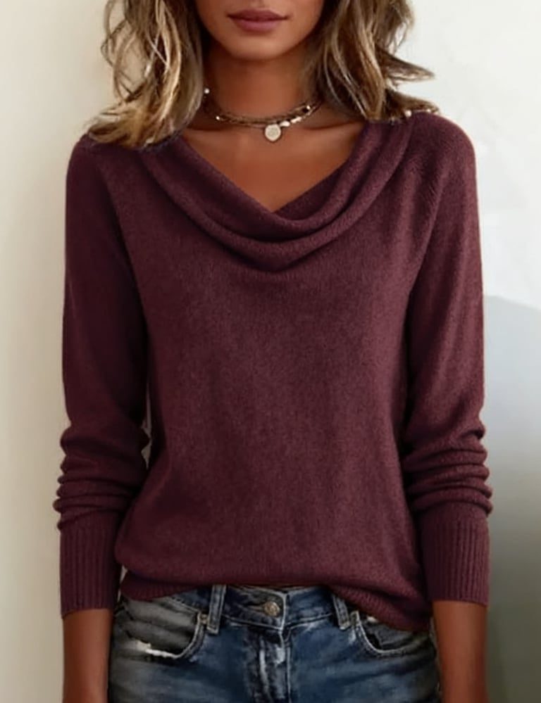 Lacey | Sweater with Cowl Neck and Long Sleeves for Women