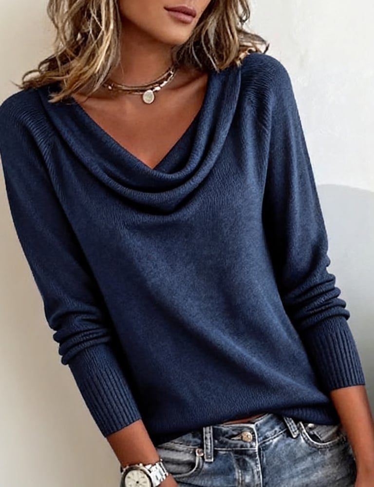 Lacey | Sweater with Cowl Neck and Long Sleeves for Women