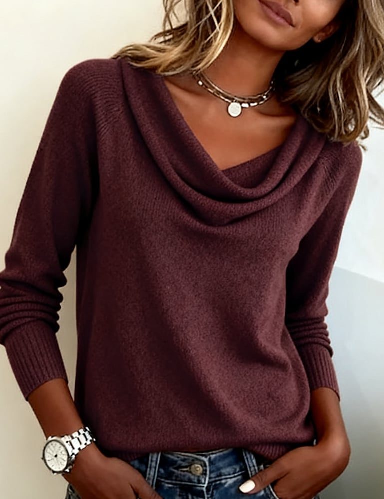 Lacey | Sweater with Cowl Neck and Long Sleeves for Women