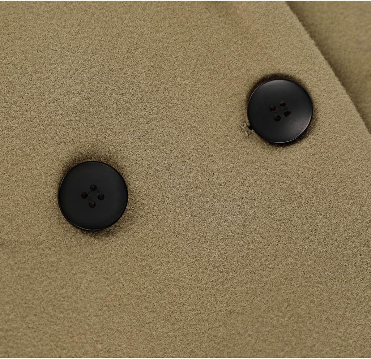 Women's Double-Breasted Wool-Blend Long Coat Notch Lapel