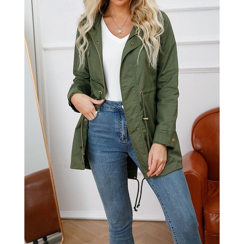 Larissa | Hooded Long Utility Coat for Women
