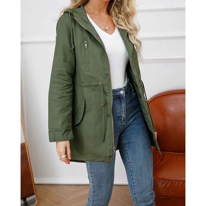 Larissa | Hooded Long Utility Coat for Women