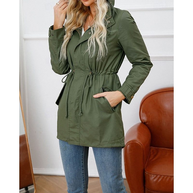 Larissa | Hooded Long Utility Coat for Women
