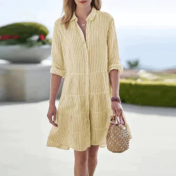 Lauren | Striped Tiered Shirt Summer Mini Dress