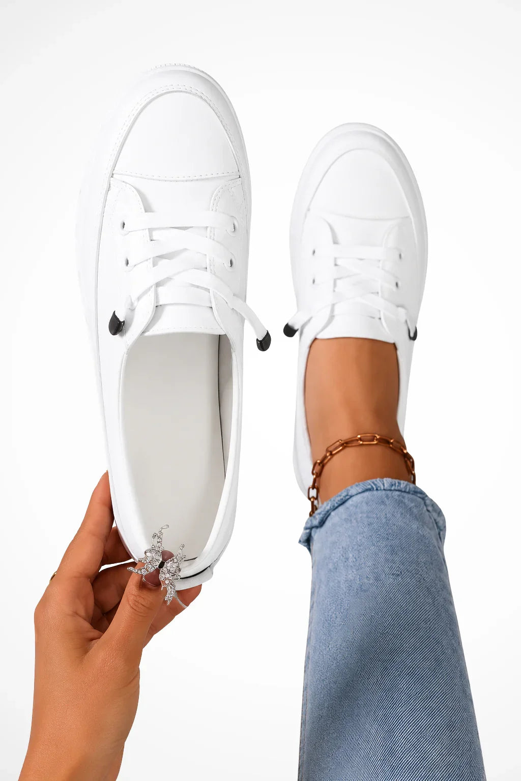 Lavinia | Women's Lace Up Orthopedic Sneakers with Rubber Sole