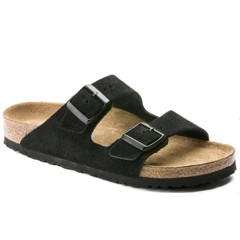 Lavinia | Women's Orthopedic Slip On Cork Footbed Sandals with Adjustable Buckle Straps