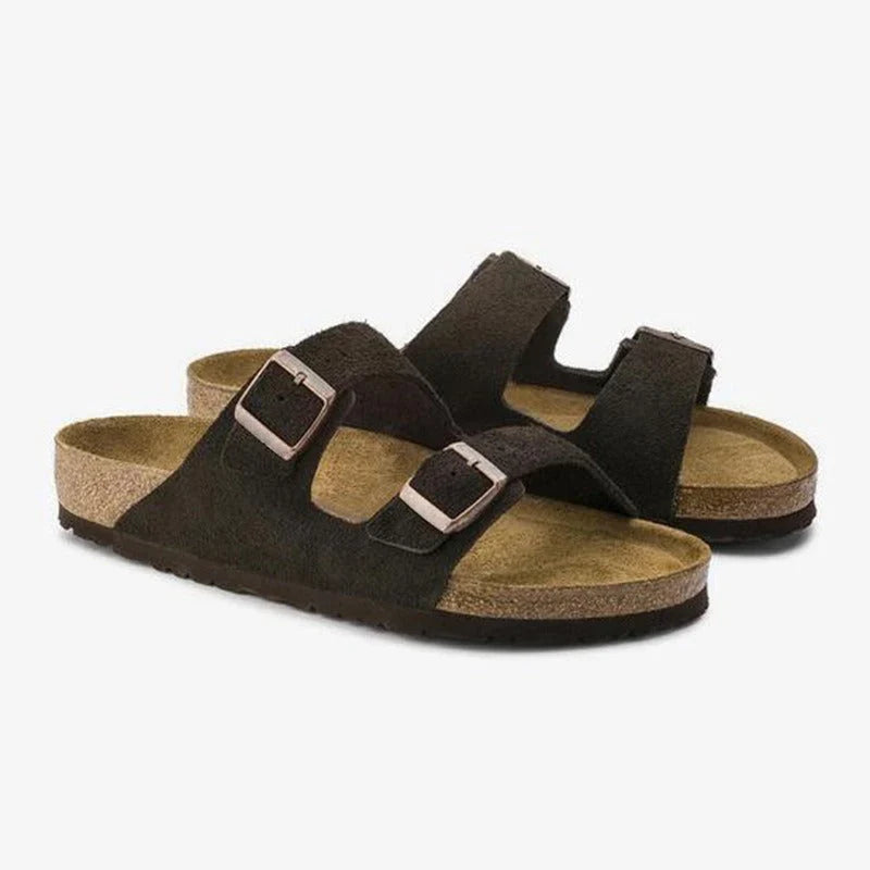Lavinia | Women's Orthopedic Slip On Cork Footbed Sandals with Adjustable Buckle Straps