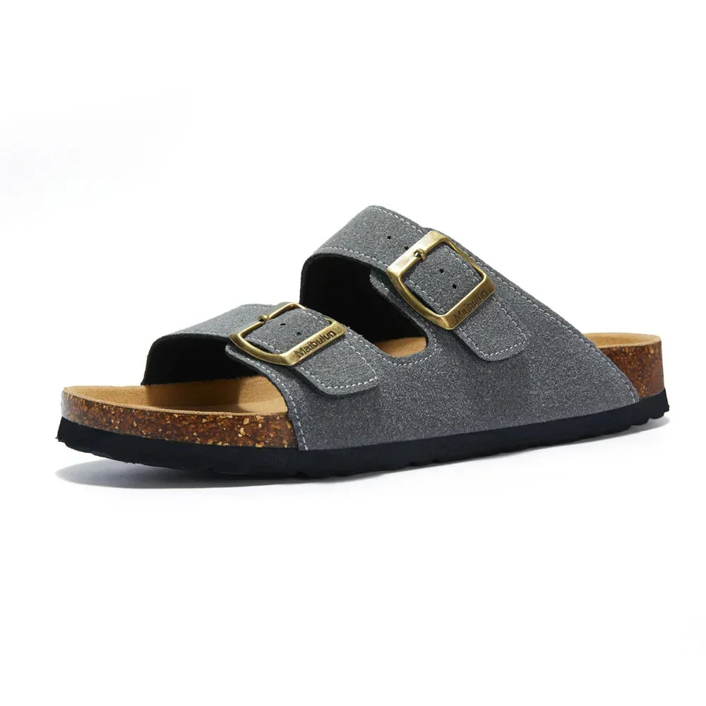 Lavinia | Women's Orthopedic Slip On Cork Footbed Sandals with Adjustable Buckle Straps