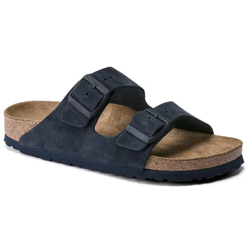 Lavinia | Women's Orthopedic Slip On Cork Footbed Sandals with Adjustable Buckle Straps