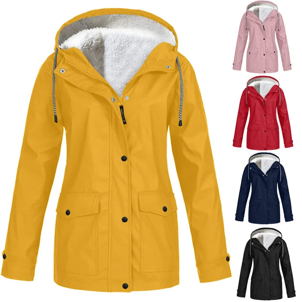 Layla | Women's Windbreaker Waterproof Windproof Fleece Lined Jacket with Hood
