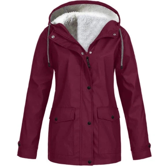 Layla | Women's Windbreaker Waterproof Windproof Fleece Lined Jacket with Hood