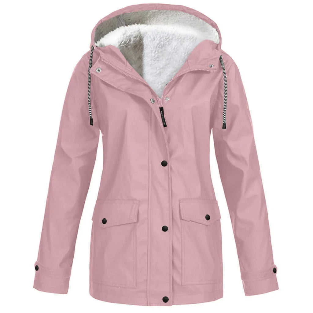 Layla | Women's Windbreaker Waterproof Windproof Fleece Lined Jacket with Hood
