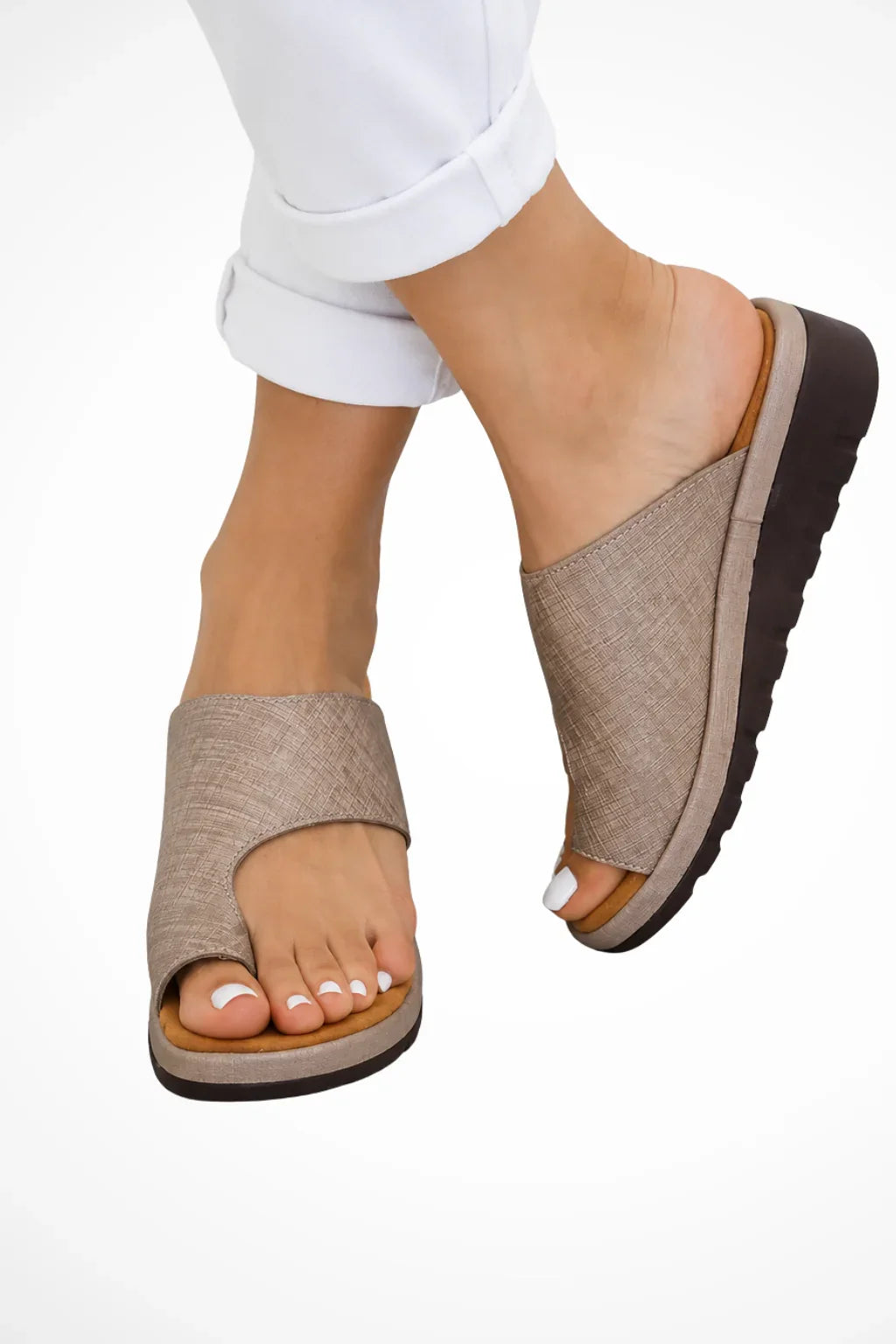Leah | Women's Slip On Orthopedic Toe Loop Wedge Sandals with Platform