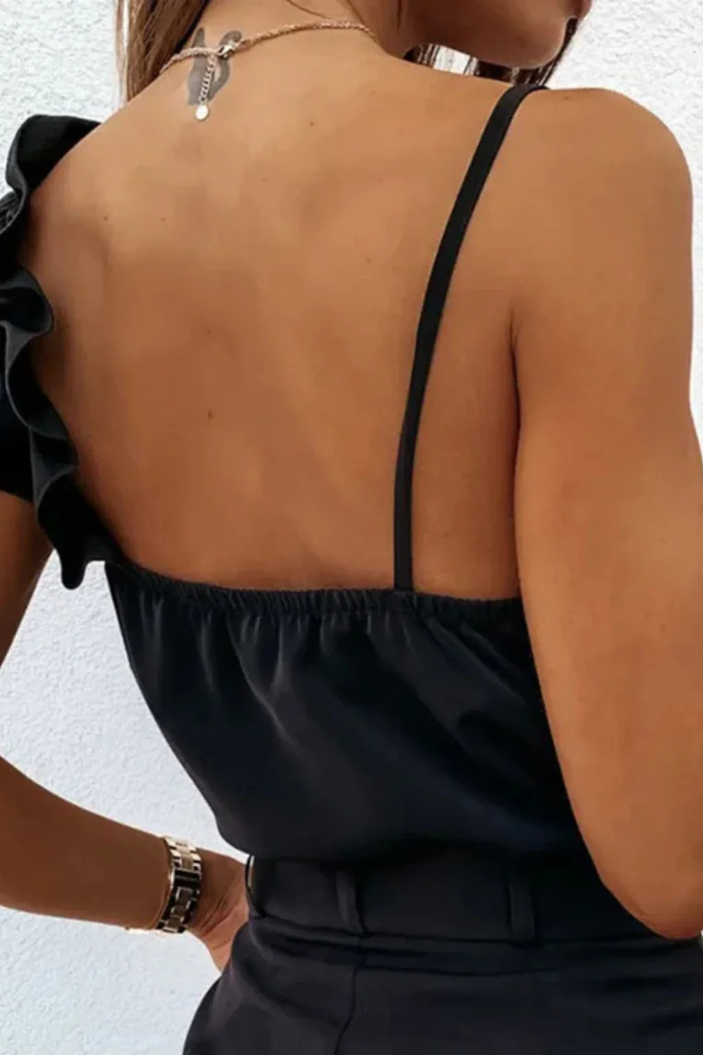 Leah | Women's Summer Ruffle V-Neck Camisole Top with Thin Strap
