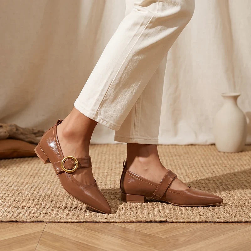 Ines Buckle Strap Flats