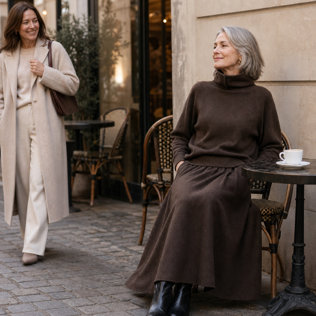 Lunelle – Turtleneck Sweater And Maxi Skirt Set
