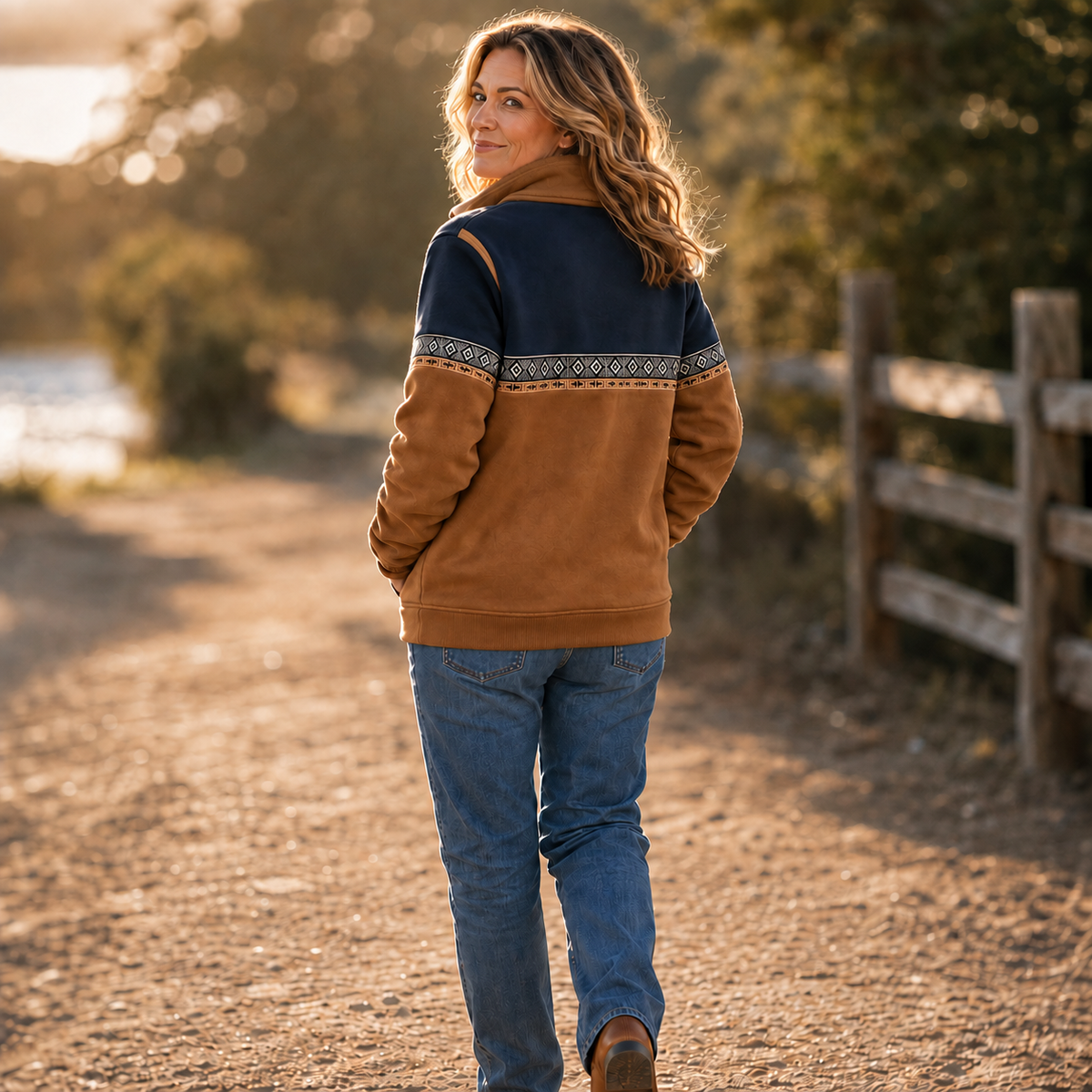 Cozyform – Sherpa Collar Colorblock Half-Zip Pullover