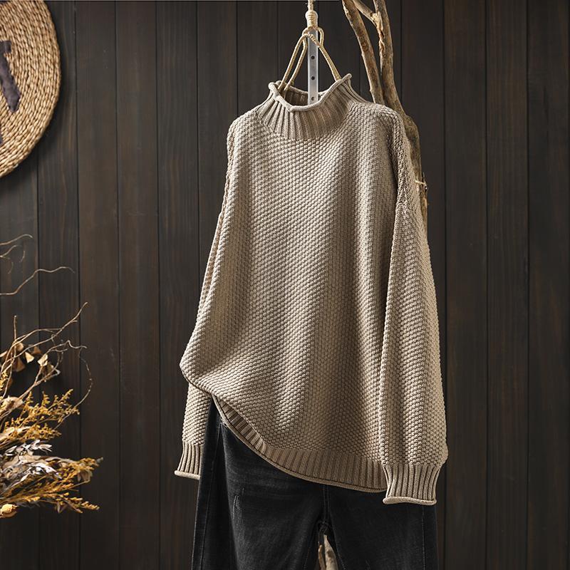 Lillian | Women's Ribbed Knit Turtleneck Sweater with Long Sleeves
