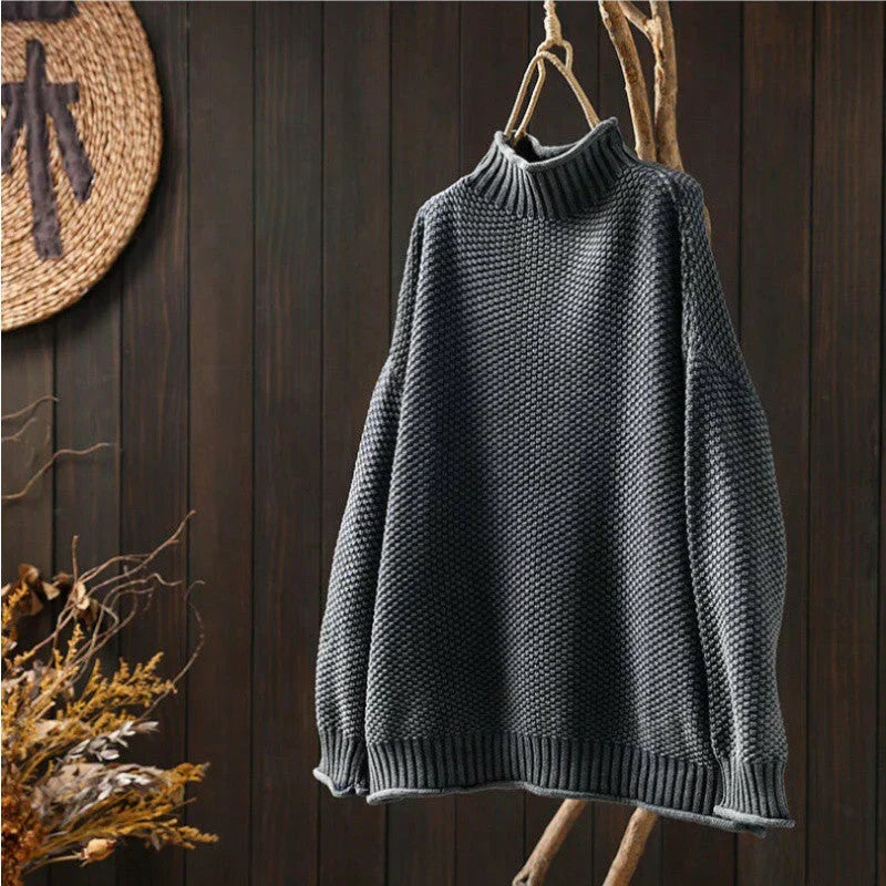 Lillian | Women's Ribbed Knit Turtleneck Sweater with Long Sleeves