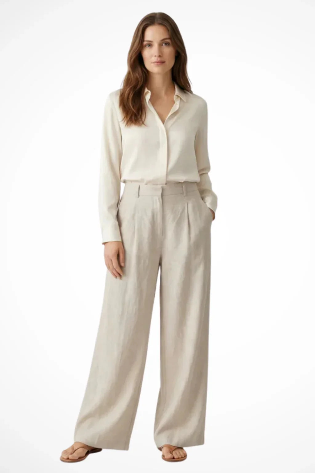 Lillian | Women's Wide Leg Trouser with Pleats and Side Pockets