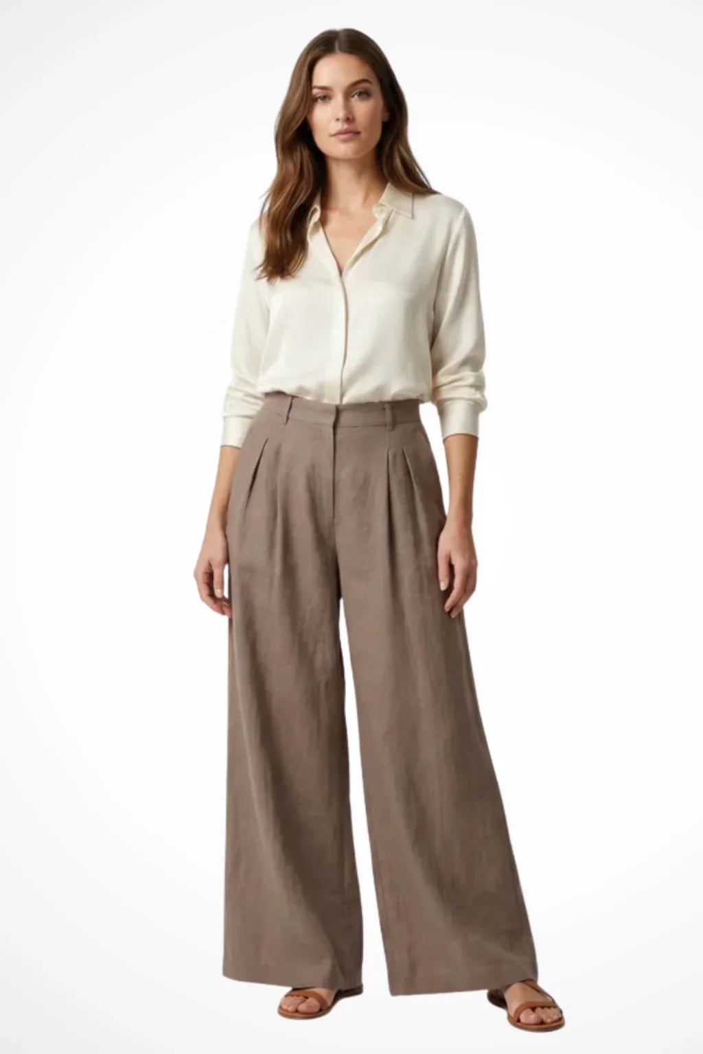 Lillian | Women's Wide Leg Trouser with Pleats and Side Pockets