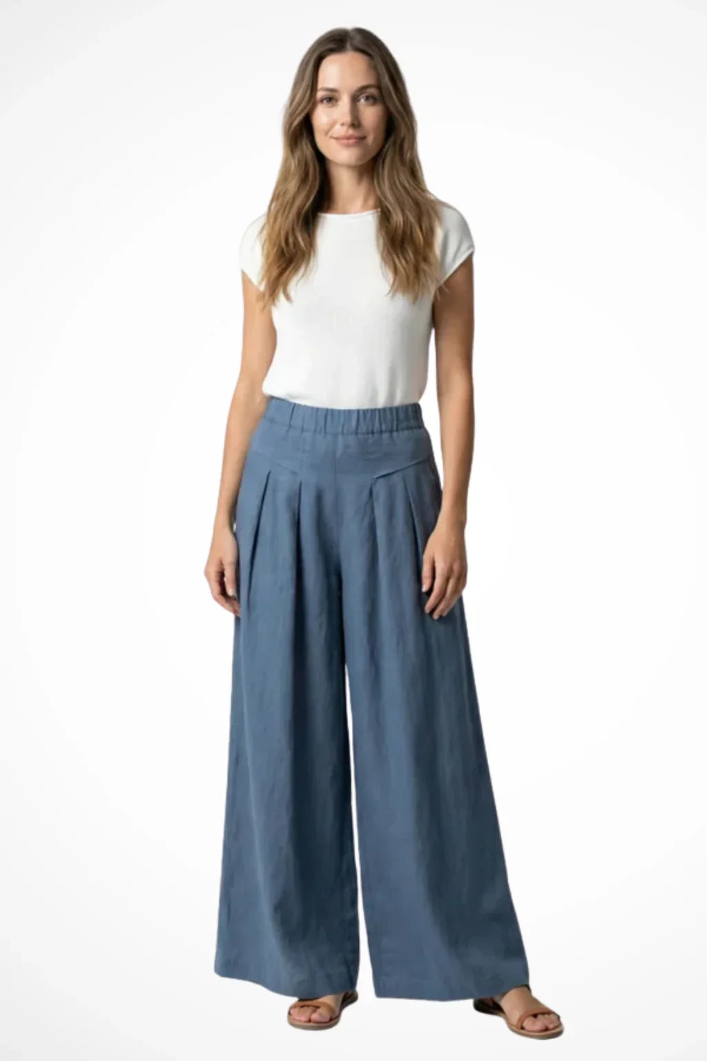 Lillian | Women's Wide Leg Trouser with Pleats and Side Pockets