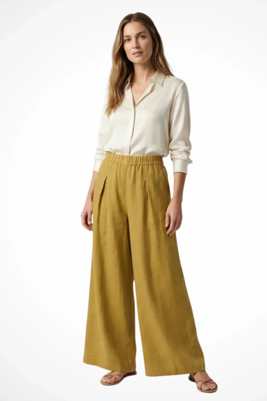 Lillian | Women's Wide Leg Trouser with Pleats and Side Pockets